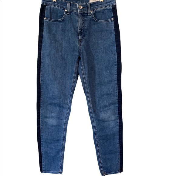 rag & bone Denim - Rag & Bone High Rise Skinny Striped pants Size 28